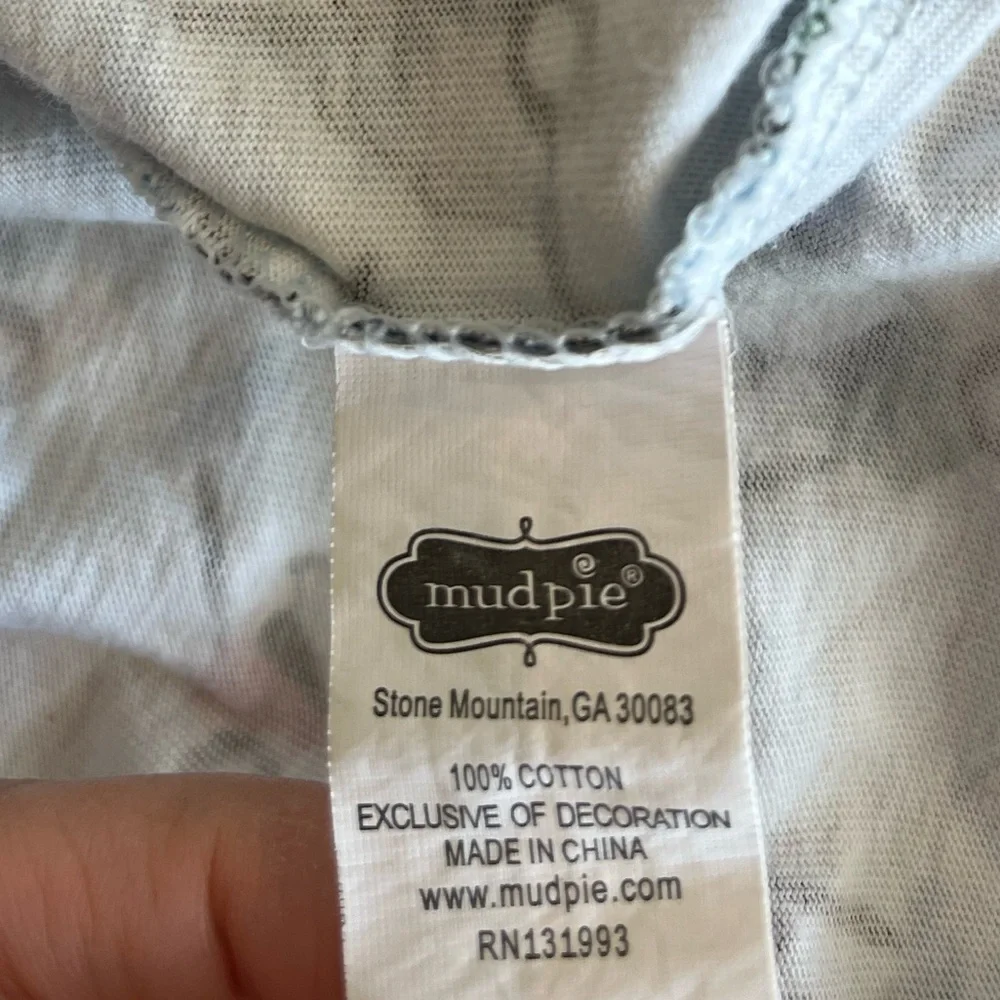 Mudpie Baby Boy One Way Zipper Footed Pajama Blue Green Golf Print Cotton 0-3 M